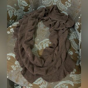 Ruffled grey infinity scarf